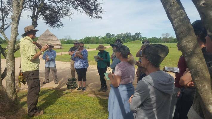 Courtesy photo
Visitors to the Caddo Mounds State Historic Site learn how to live off the land during a Foraging with Merriwether workshop held prior to the April 2019 tornadoes that swept through Alto and did major damage to the site.