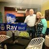 Jacksonville Police Chief Joe Williams and Rhonda Ray visit during the department’s retirement party for her. 

Courtesy photo