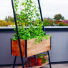 Planter boxes with built-in trellises like this Apex trellis planter enable gardeners to maximize their garden space for growing vegetables and flowers.