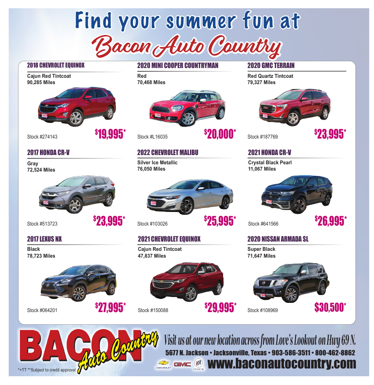 Start The Summer In A New Car From Bacon Auto Country