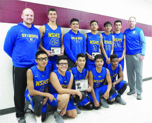 Photo by Michelle Dillon
The New Summerfield Hornets won first place in the Glen Evans Classic. Bryant Leon (#3) earned All-Tournament and Collin Wilkerson (#45) was named Most Valuable Player.