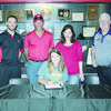 Photo: Quinten Boyd
Rusk golfer Lily Raiborn signed her letter of intent to play golf at Jacksonville College. She is pictured with (back row, from left), Rusk golf coach Joey Renner, father Mark Raiborn, mother Angela Raiborn and Jacksonville College golf coach Dr. Roy Stephens. For more, see pg. 4B.