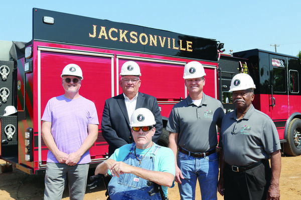 Jacksonville City Councilmen, from left, Rob Gowin, Mayor Randy Gorham, Tim McRae, Hubert Robinson and Jeff Smith (sitting).