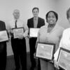 Terry Guinn, Reggie Hudson, District Judge Campbell Cox, Linda Moore Johnson and Diane VanLier received awards March 22 from the Stephen F. Austin State University School of Social Work for their contributions to the community. Also honored, but not pictured, is Claudia Whitley.