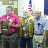 Bobby Tosh is pictured with Rusk Lions Club president Sam Mormino and past Lions Club district governor David Middleton of Alto. Mr. Tosh was honored with the Melvin Jones Fellowship award during the Rusk Lions Club meeting Thursday.