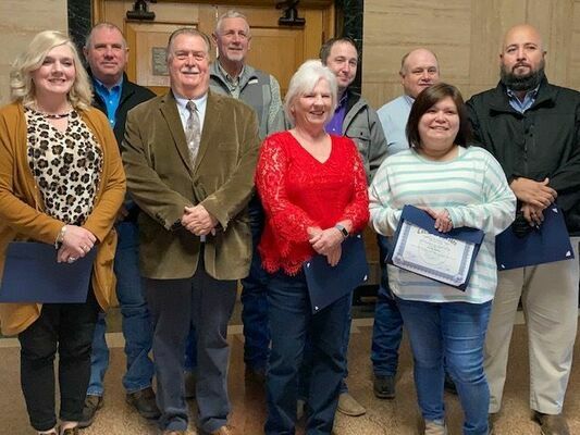 Service awards
Members of the Cherokee County Commissioners’ Court recognized county employees for their years of dedicated service during a Jan. 11 meeting in Rusk. 

Photo by John Hawkins