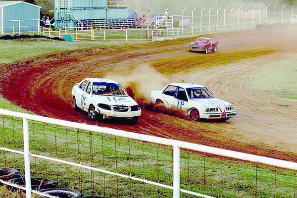 Courtesy photo
Racers in the annual junk car race vie for the checkered flag during a recent Bull Nettle Festival, held annually in Mt. Selman.