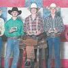 Rusk incoming freshman Kolt Dement (center) recently won the bareback steer riding competition and finished third in the state in chute dogging at the State Finals Rodeo May 23-28 in Gonzales. Kolt won eight buckles, a saddle pad and a saddle and competed in four events.