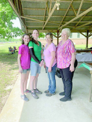Photo by Chris Davis
Four generations of Hazel Jones’ family was present at the Lynches Chapel Cemetery Homecoming. Pictured are Hazel Jones, her daughter Sheila, her granddaughter Lisa and her great granddaughter Kadance.