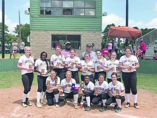 Photo shared by Texas Teenage Baseball-Softball Association via Facebook
The Rusk Threat Girls 15U Division team ended their season finishing in third place after a week long tournament played in Rusk. Team members included Mia Overstreet, Raji Canady, Abbie Pepin, Callie Lynn, Kelsey White, Emma Abernathy, Faith Long, Asjia Canady, Kristen Long, Lanie Ford, Addie Emerson, Emily Etheridge, Makala Willems and Chaylee Rushing.
