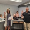 Tara Hoot (left) and Martin Pepin pledge their oath of office

Cherokeean Herald photo