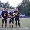 Seniors honored at the Oct. 27 include Heaven Warren (center), who was named the 2023 Football Sweetheart, and Yellowjacket senior captains Bryan Hernandez (#51) and Keegan Davis (#2).

Photo by Merry Lamar