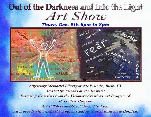 Courtesy photo
‘From the Darkness, Into the Light,’ created by a RHS client, is just one artwork to be displayed at the RPL.