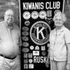 Jerry Rix welcomes Louise Morriss as the Rusk Kiwanis Club's newest member. The club meets every Tuesday at the Southern Cherokee Federal Credit Union.