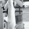 Bobby Jamail l shows a three foot shark he caught at Sergeant, Tx. Bobby will be a sixth grader at Rusk Junior High in the fall. He lives at Maydelle with his father and step-mother, Brandt and Ronde Jamail. He was fishing with his stepfather, Kelly Murphy, when he caught the shark.