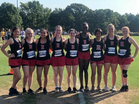 Courtesy Photo
Lady Eagles running in the Tyler Lee Cross Country Classic Saturday, Sept. 7, included (from left) Melanie Santos, Haylee Gray, Zuri Flores, Alyssa Hardy, Kristen Long, Jalissa Swindell, Jazmin Vences, Lauren Boudreaux and Chassidey Lusk.