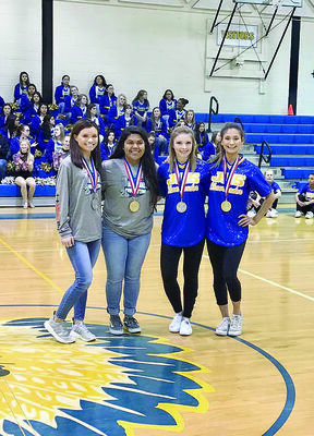Jacksonville High School powerlifters who qualified for State include (from left) Karleigh Stewart, Yanelly Barrera, Brittany Westbrook and Chloe Devillier. 

Courtesy Photo
