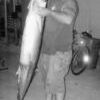 Doyle Tylich of Rusk shows off the 90-pound wahoo fish he caught on May 30 during a fishing trip in the Gulf of Mexico. The wahoo was approximately six feet long. Wahoos are fast swimming fish whose solitary lifestyle make them a rare catch. Wahoos are prize fishes to catch due to the difficulty of doing so and the reputation for the good taste of the meat. Mr. Tylich said last year, only five were caught on the fishing boat he was on.